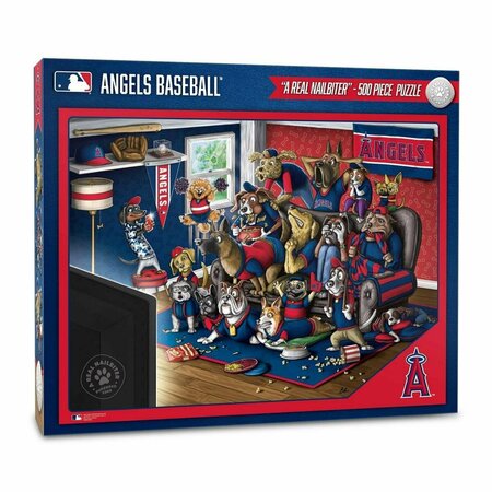 SOUVENIRS 18 x 24 in. MLB Los Angeles Angels Purebred Fans Puzzle A Real Nailbiter - 500 Piece SO4255676